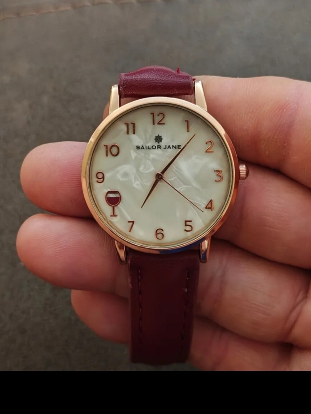 Sailor Jane Red Wine Themed Ladies Watch.